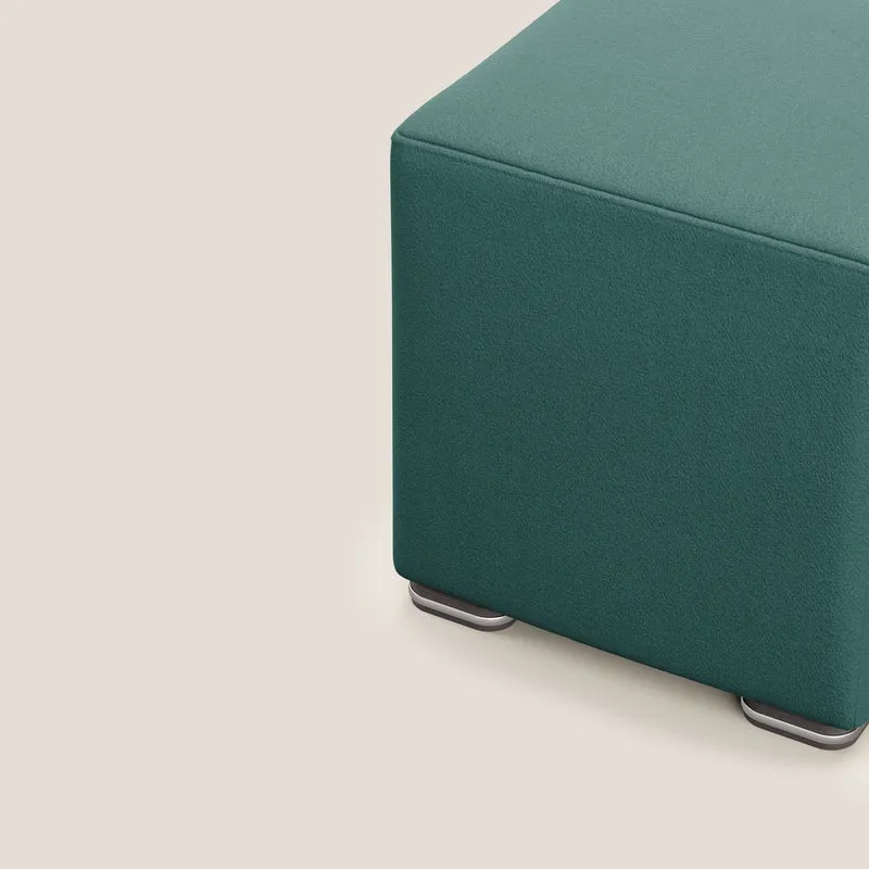 Cube pouf en microfibre détachable T11 bleu canard