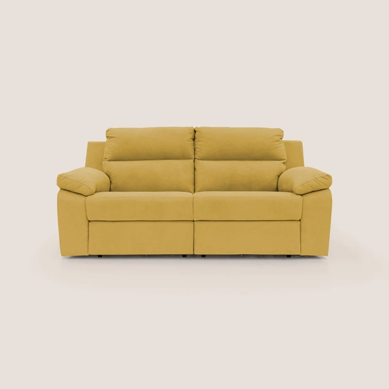 Romeo Canapé avec relax électrique en tissu doux imperméable T02 jaune