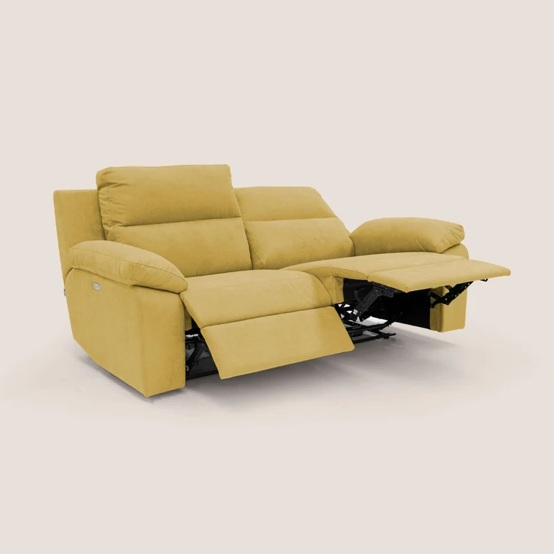 Romeo Canapé avec relax électrique en tissu doux imperméable T02 jaune