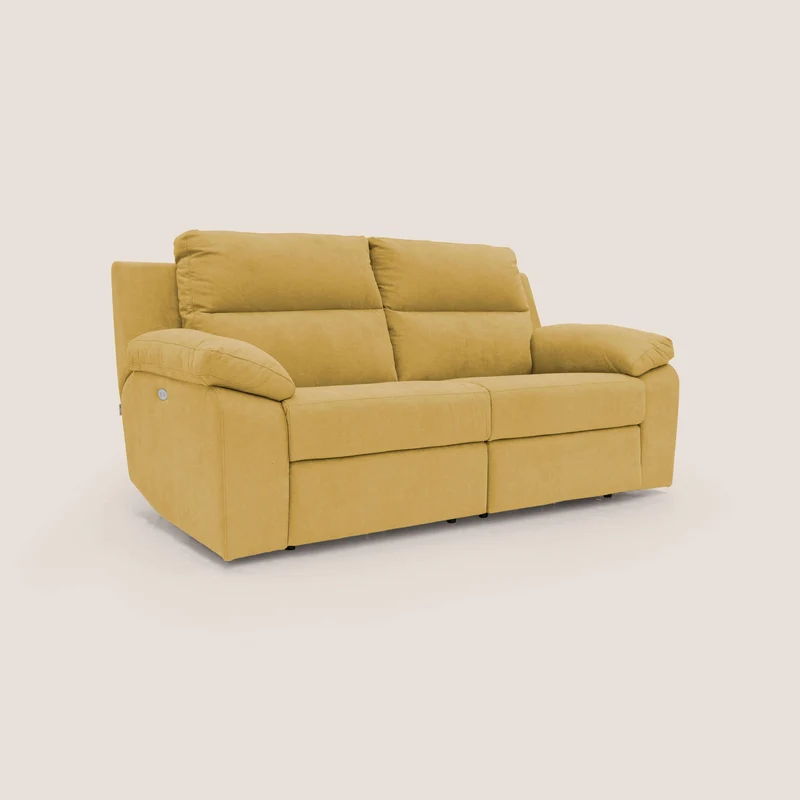 Romeo Canapé avec relax électrique en tissu doux imperméable T02 jaune