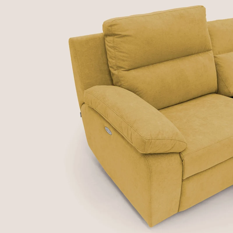 Romeo Canapé avec relax électrique en tissu doux imperméable T02 jaune
