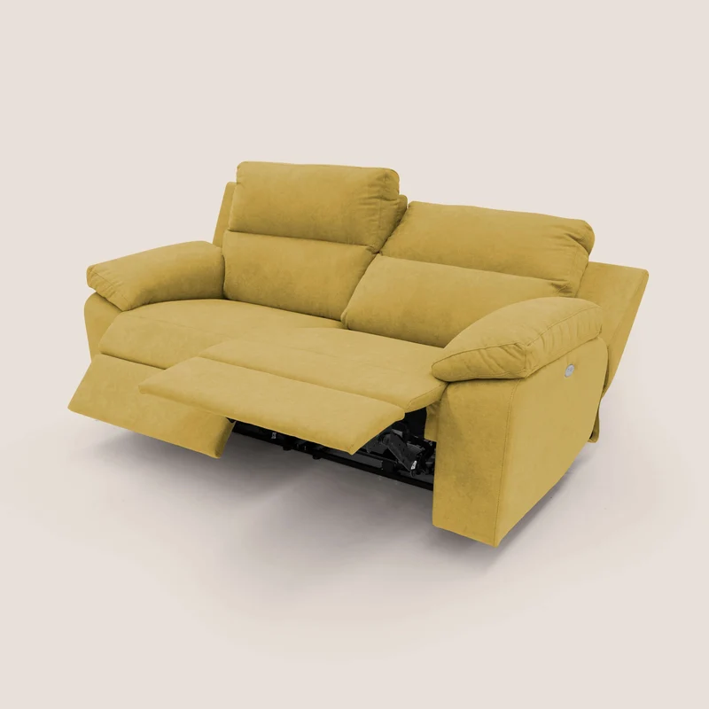 Romeo Canapé avec relax électrique en tissu doux imperméable T02 jaune