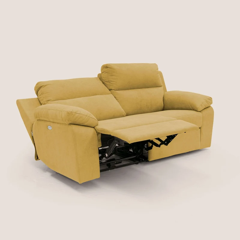 Romeo Canapé avec relax électrique en tissu doux imperméable T02 jaune