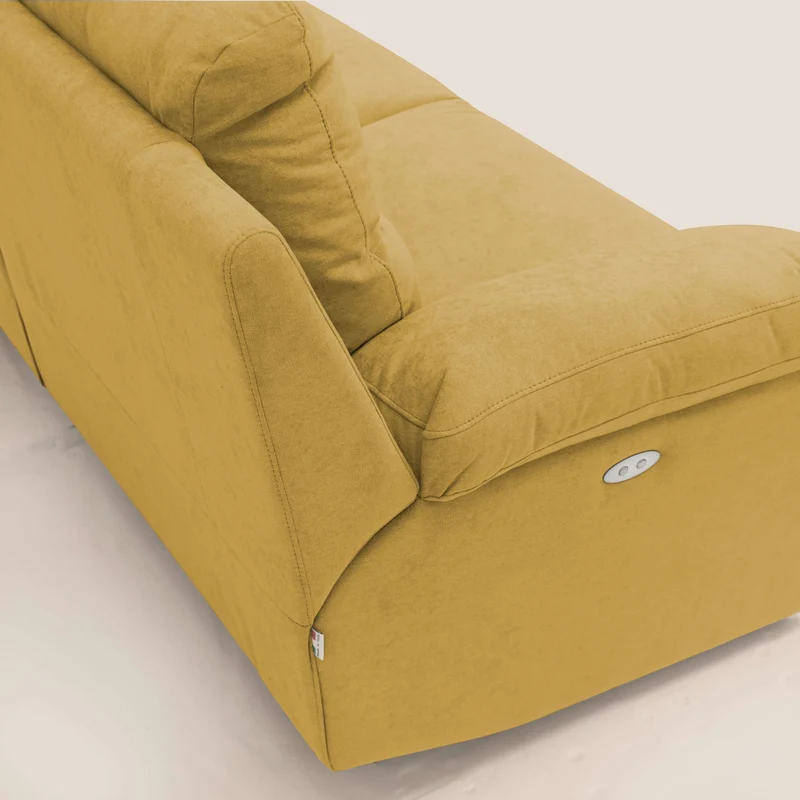 Romeo Canapé avec relax électrique en tissu doux imperméable T02 jaune