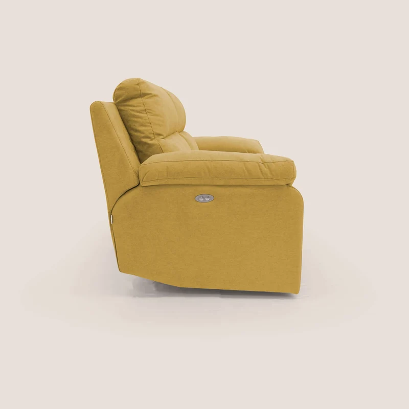 Romeo Canapé avec relax électrique en tissu doux imperméable T02 jaune