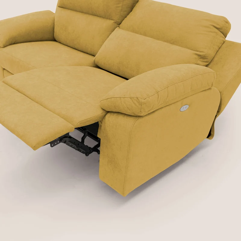 Romeo Canapé avec relax électrique en tissu doux imperméable T02 jaune