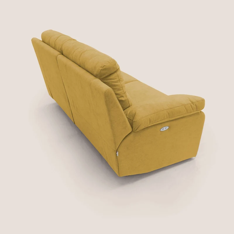 Romeo Canapé avec relax électrique en tissu doux imperméable T02 jaune