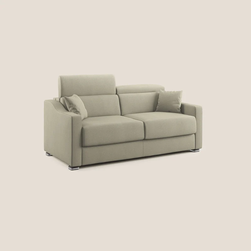Amber canapé-lit double en tissu anti-taches T05 écru