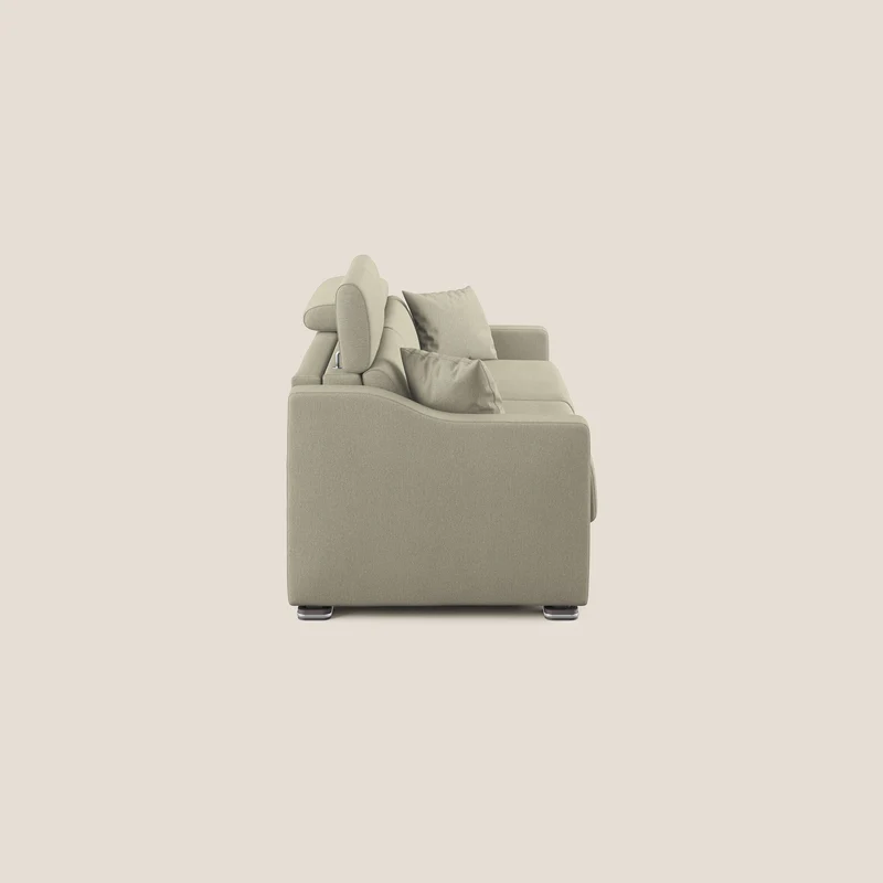 Amber canapé-lit double en tissu anti-taches T05 écru