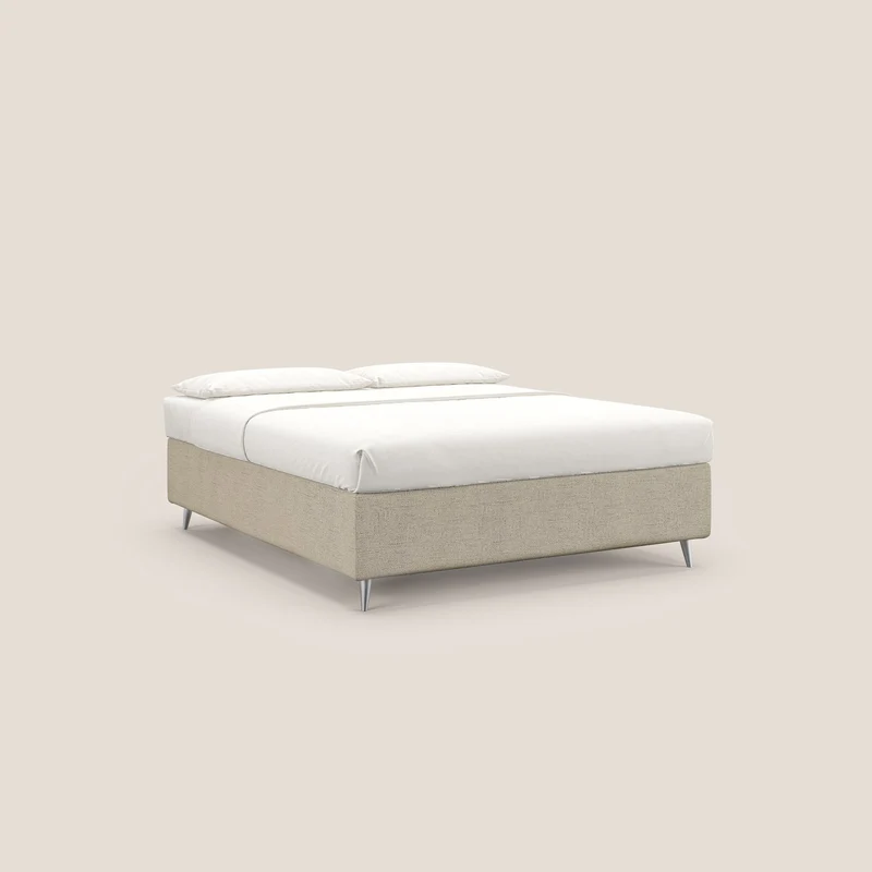 Febe sommier compact avec coffre de grande capacité en tissu imperméable T03 beige