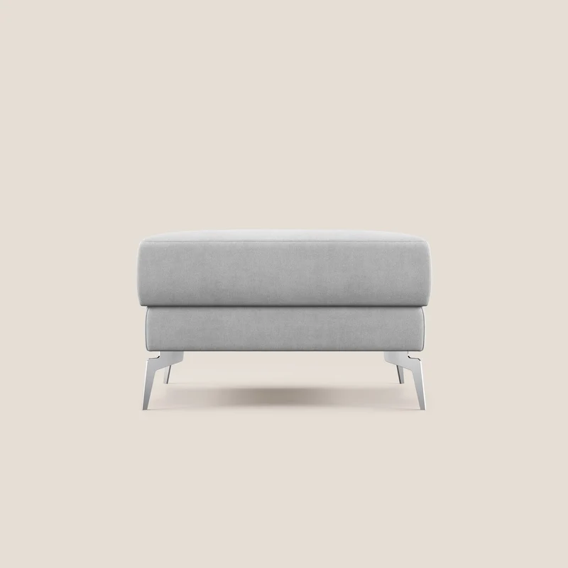 Star Pouf avec pieds hauts en tissu imperméable T02 gris clair