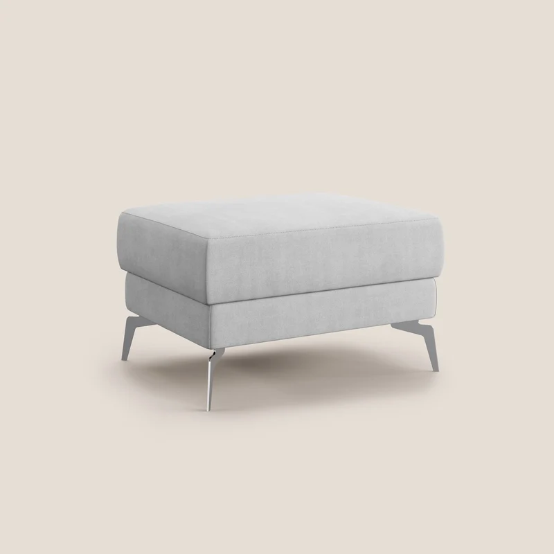 Star Pouf avec pieds hauts en tissu imperméable T02 gris clair