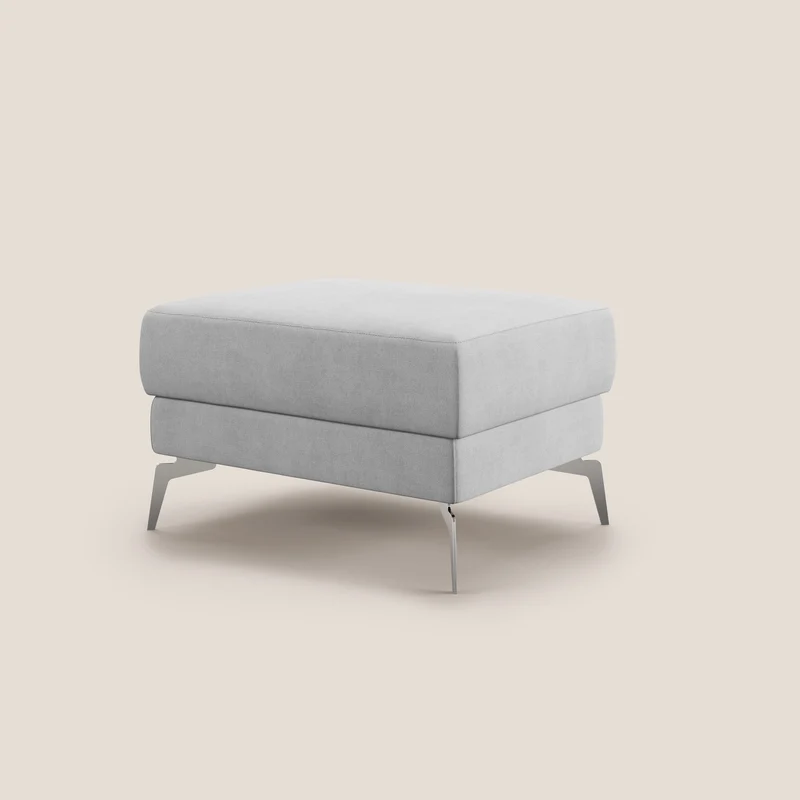 Star Pouf avec pieds hauts en tissu imperméable T02 gris clair