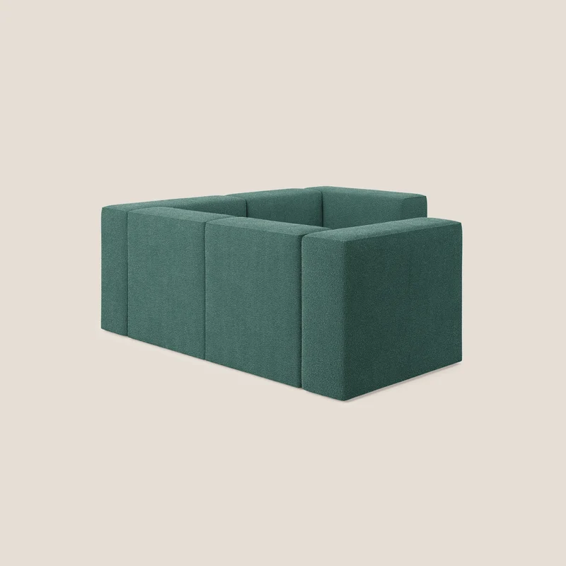 Nettuno canapé d'angle reversible modulable en bouclette douce T07 vert