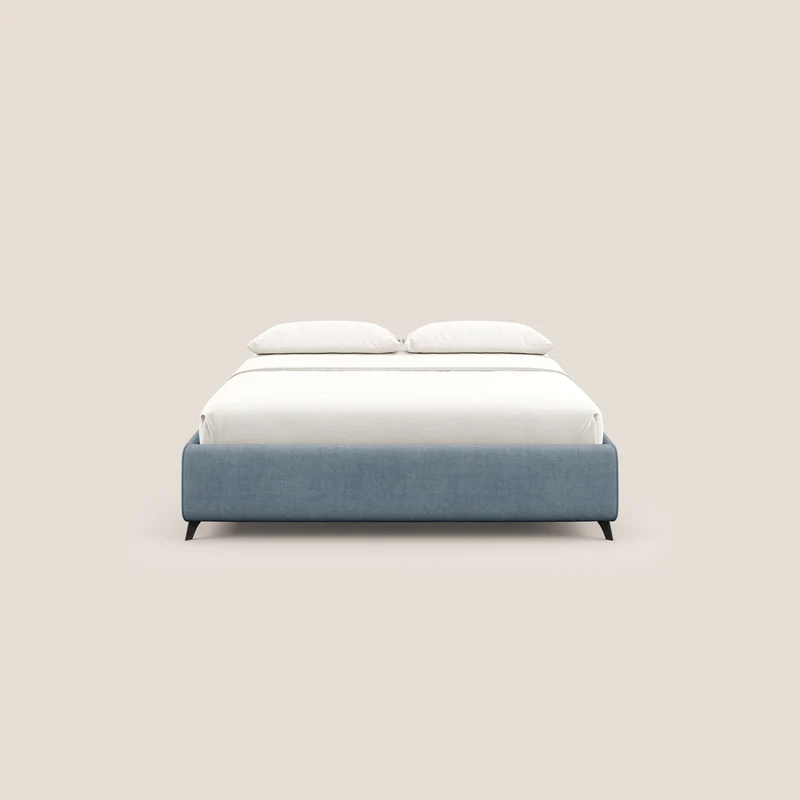 Sara sommier avec rangement en tissu imperméable T02 bleu gris