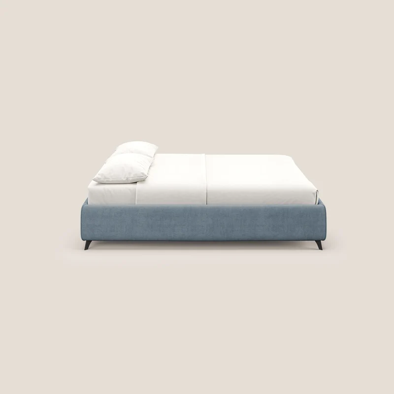 Sara sommier avec rangement en tissu imperméable T02 bleu gris