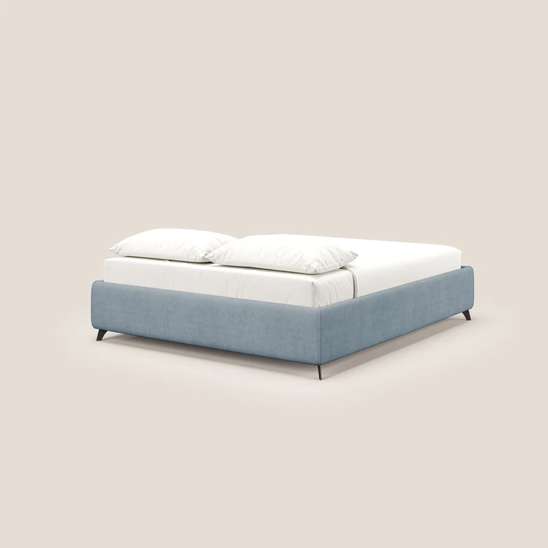 Sara sommier avec rangement en tissu imperméable T02 bleu gris
