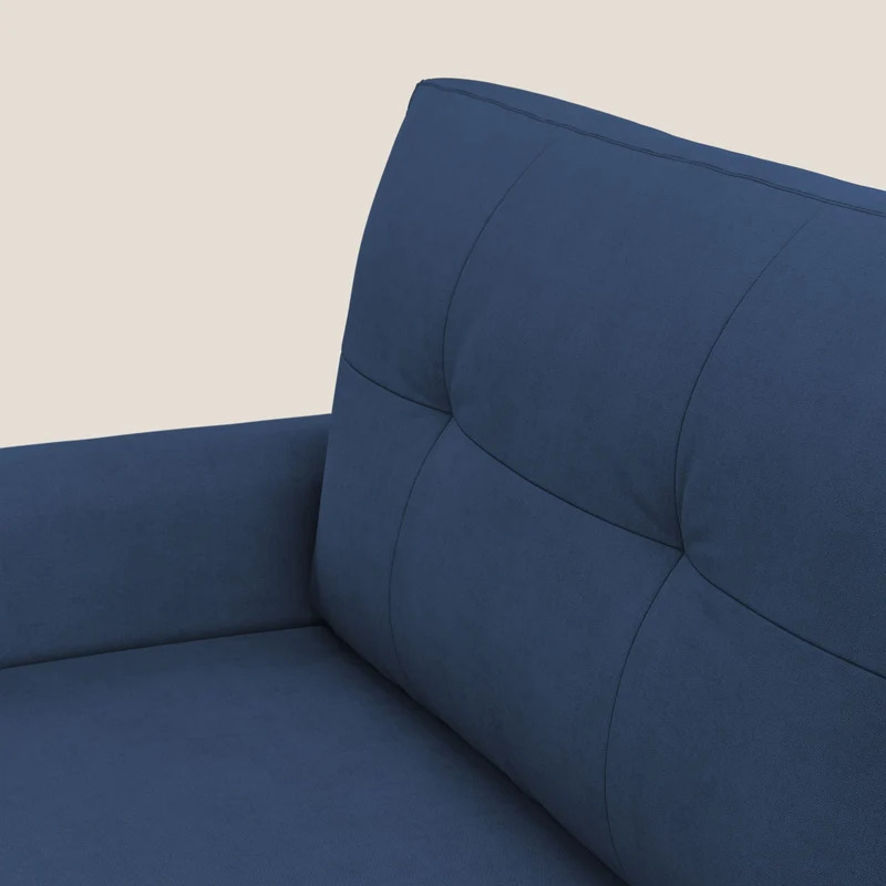 Callisto Canapé d'angle convertible en tissu doux imperméable T02 bleu