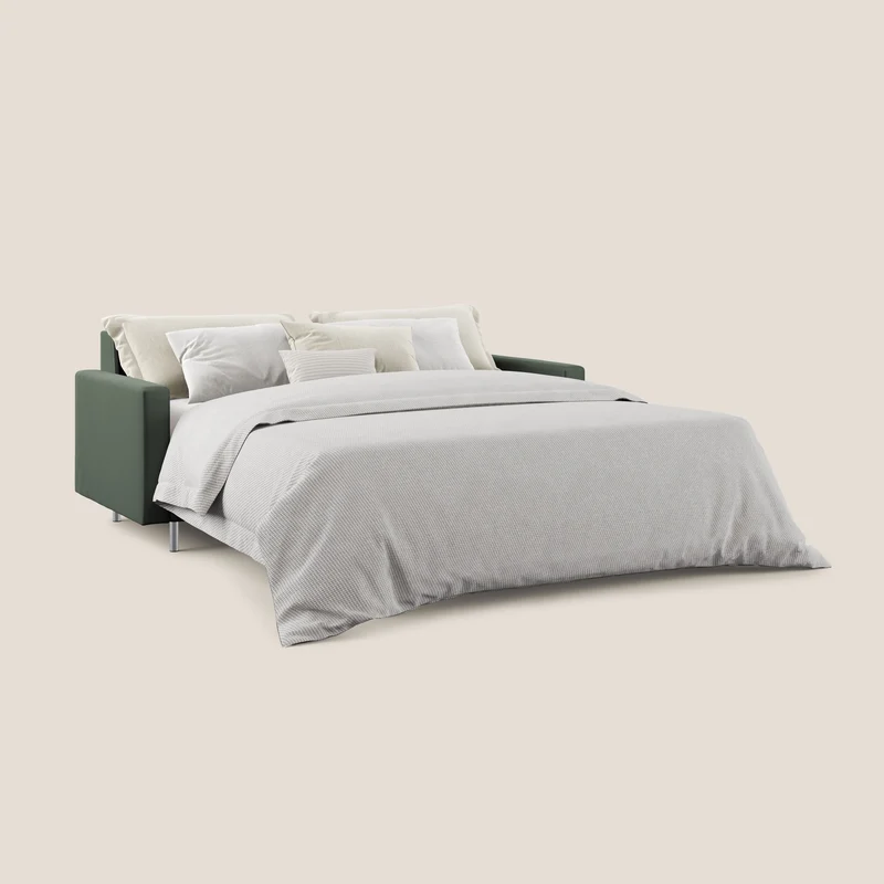 Andromeda canapé-lit double en velours doux imperméable T01 vert