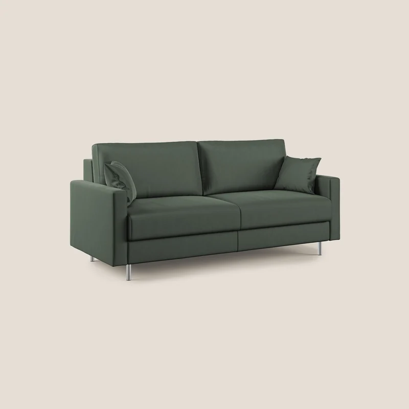 Andromeda canapé-lit double en velours doux imperméable T01 vert