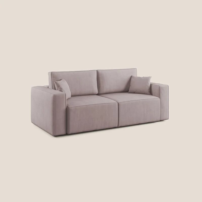 Morfeo canapé avec assises coulissantes en tissu imperméable doux T02 rose