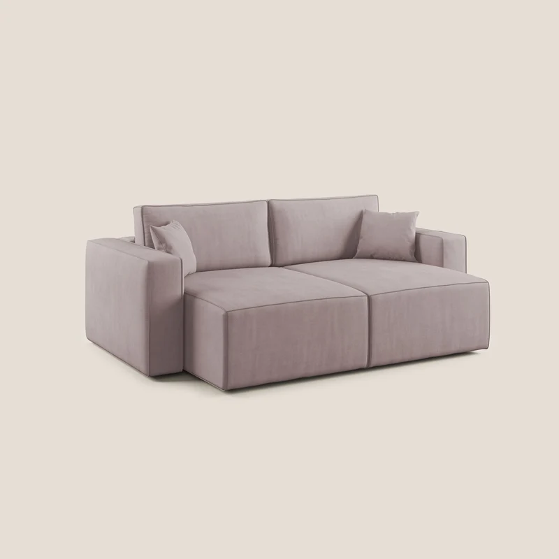 Morfeo canapé avec assises coulissantes en tissu imperméable doux T02 rose