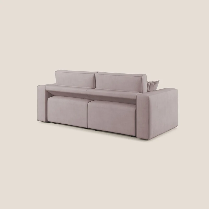 Morfeo canapé avec assises coulissantes en tissu imperméable doux T02 rose