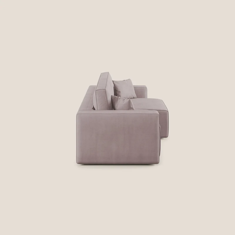 Morfeo canapé avec assises coulissantes en tissu imperméable doux T02 rose