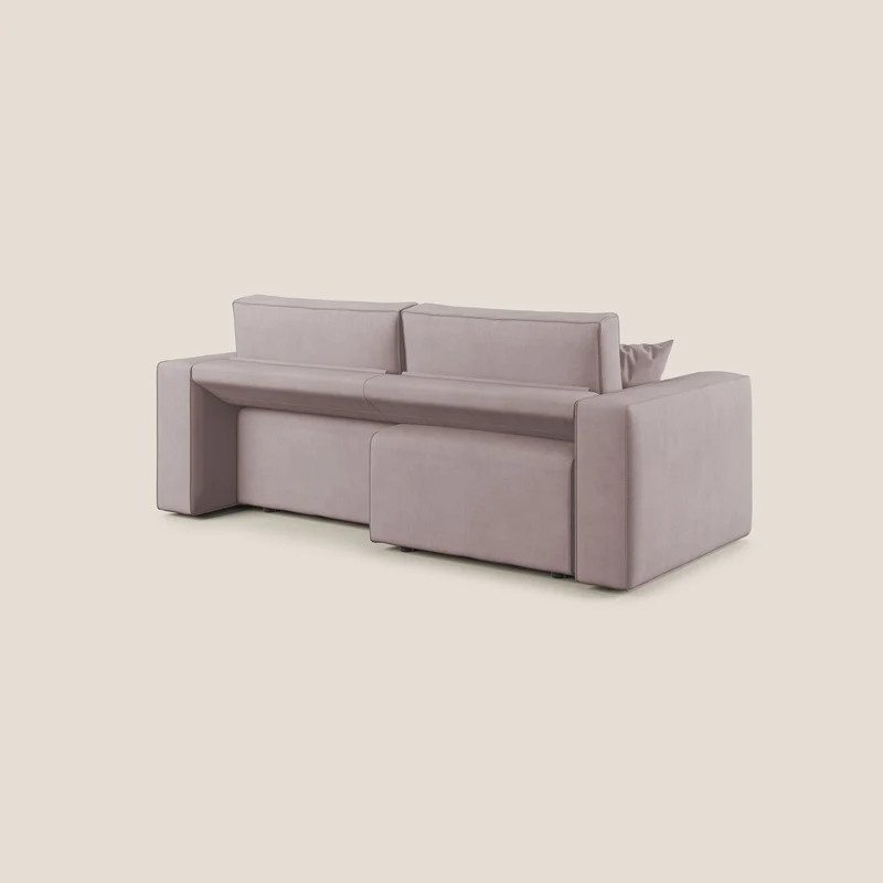 Morfeo canapé avec assises coulissantes en tissu imperméable doux T02 rose