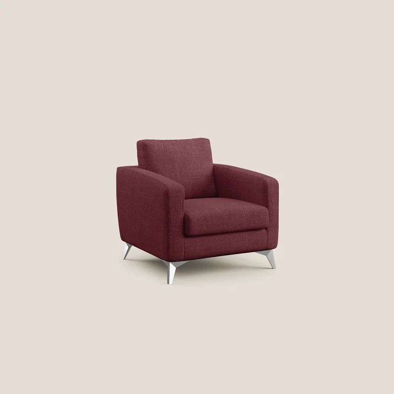 Orione fauteuil en tissu doux imperméable entrelacé T06 rouge