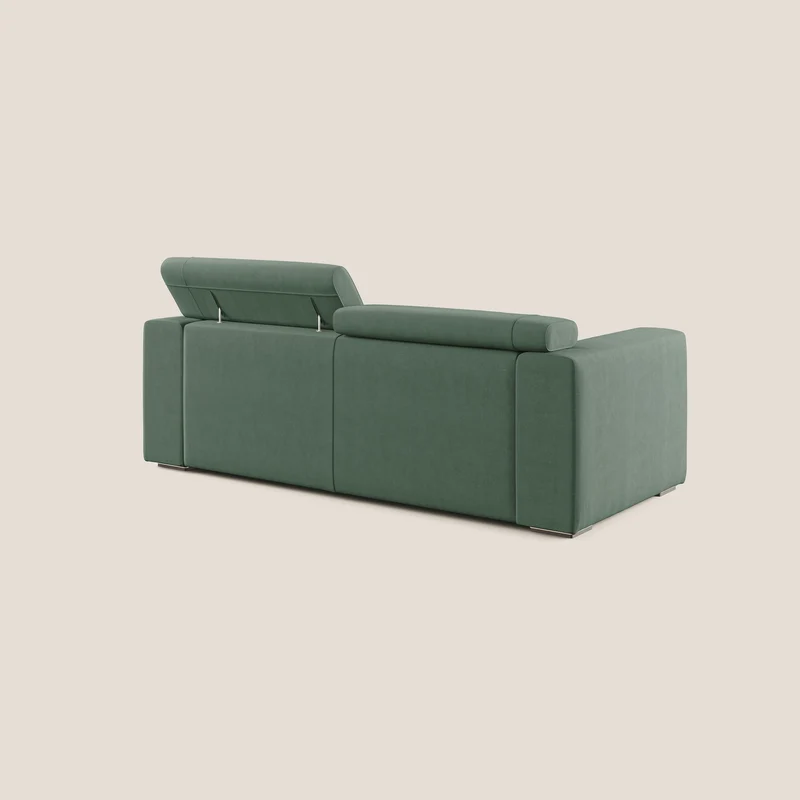 Vegas canapé avec têtières inclinables en microfibre imperméable T11 vert
