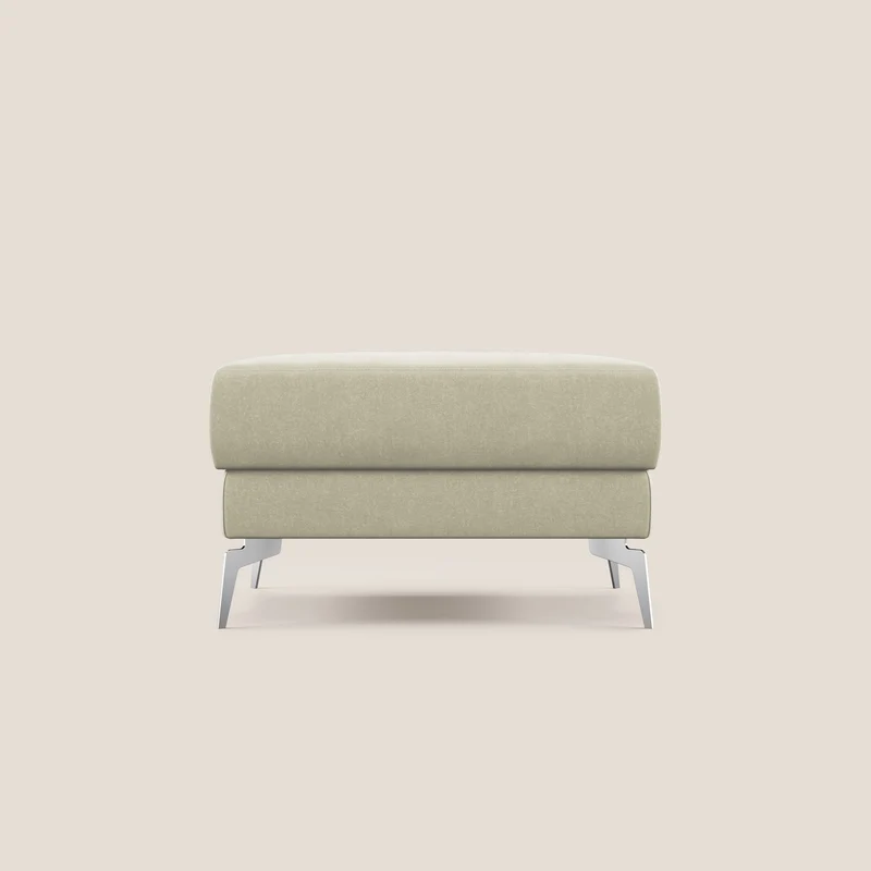 Star Pouf avec pieds hauts en microfibre imperméable T11 crème