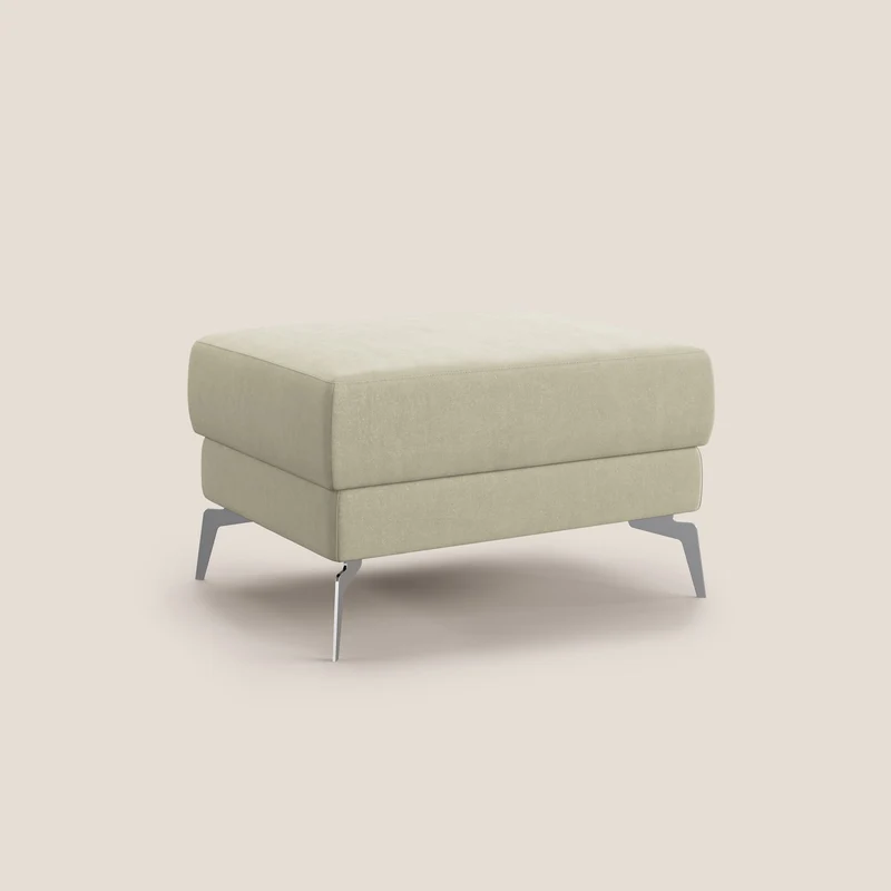 Star Pouf avec pieds hauts en microfibre imperméable T11 crème