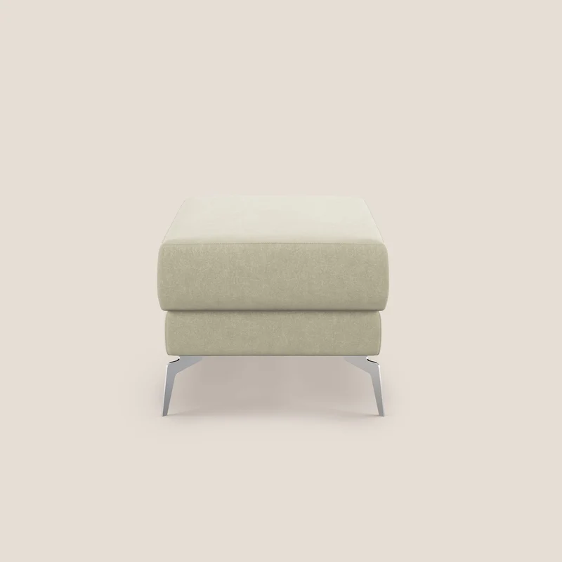 Star Pouf avec pieds hauts en microfibre imperméable T11 crème