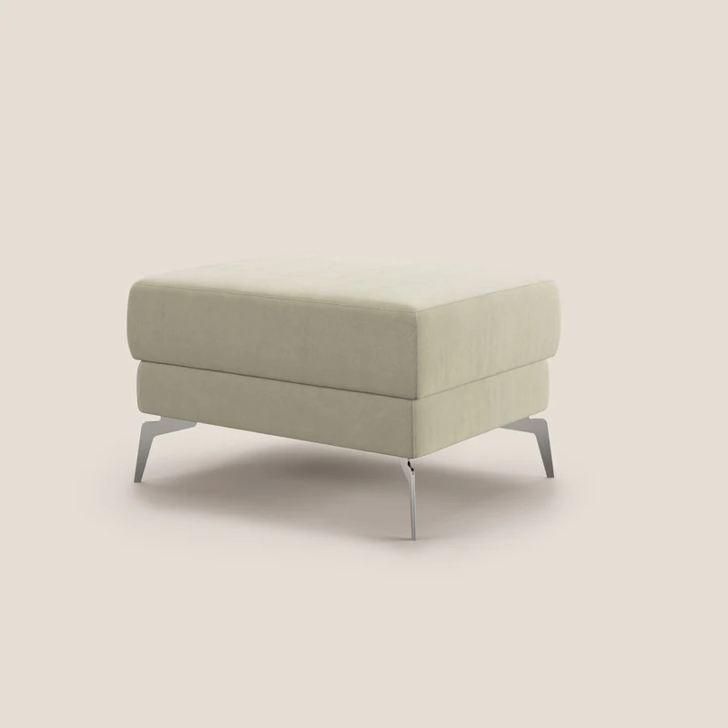 Star Pouf avec pieds hauts en microfibre imperméable T11 crème