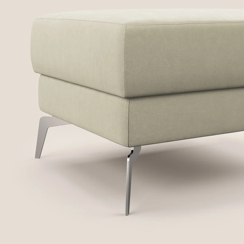 Star Pouf avec pieds hauts en microfibre imperméable T11 crème