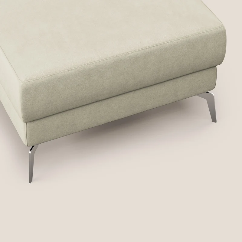 Star Pouf avec pieds hauts en microfibre imperméable T11 crème