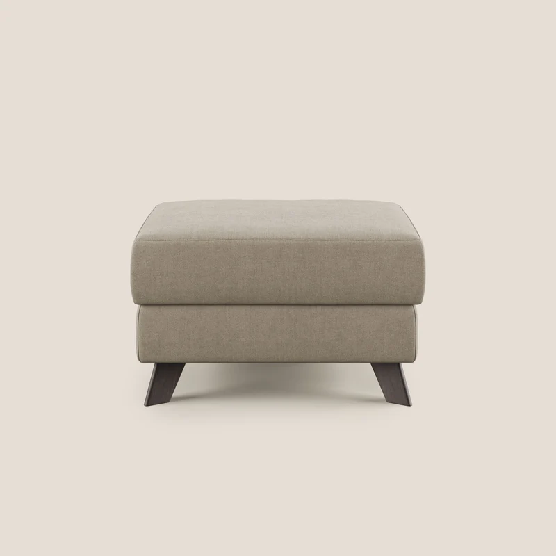 Moon Pouf coffre aux pieds hauts et tissu doux imperméable T02 beige