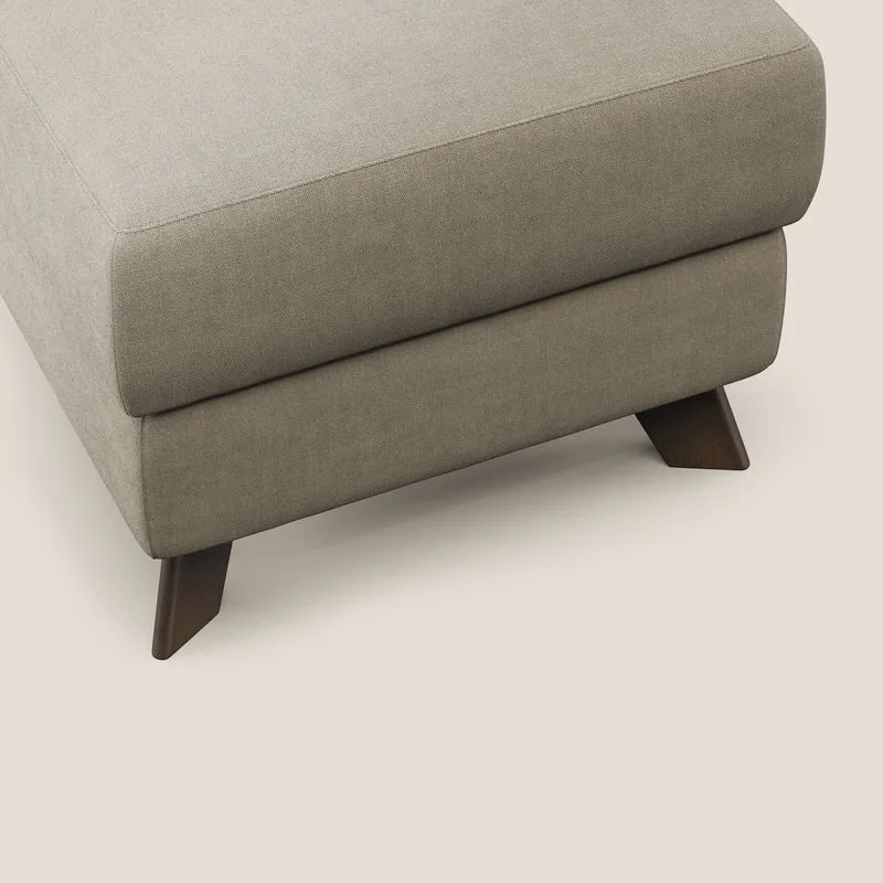 Moon Pouf coffre aux pieds hauts et tissu doux imperméable T02 beige