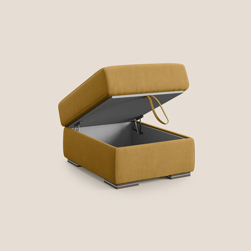 Sun pouf coffre en microfibre détachable T11 jaune