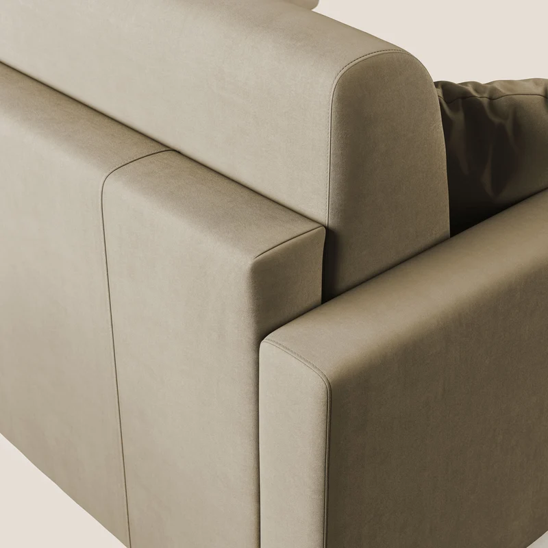 Chris canapé d'angle convertible en microfibre détachable T11 beige