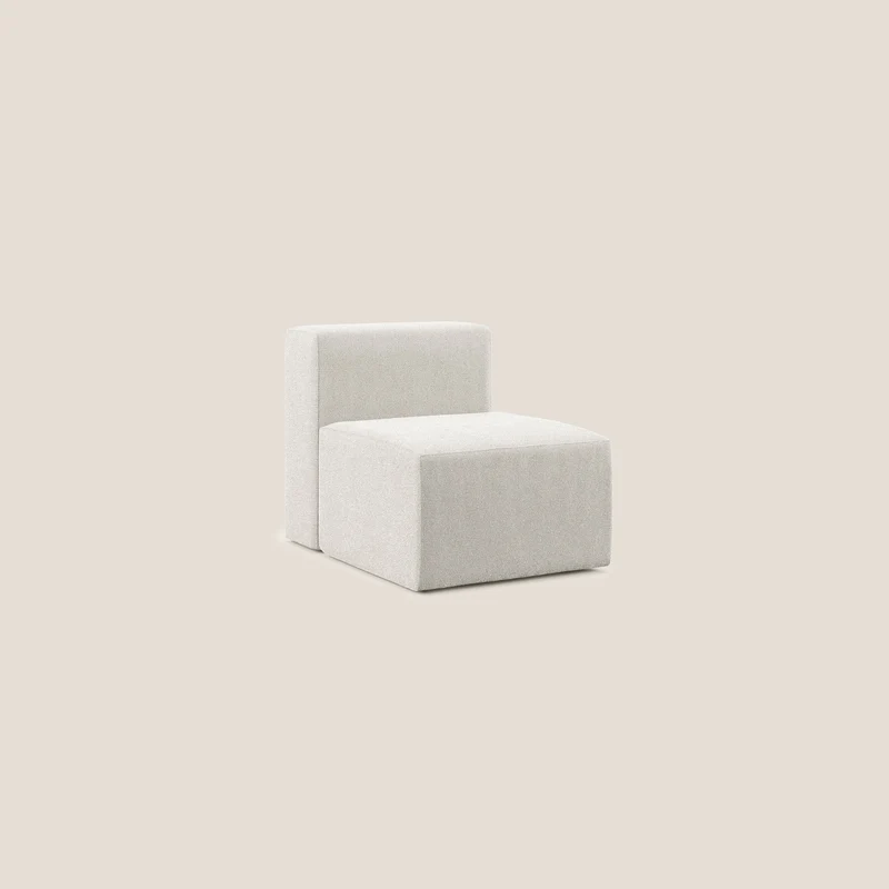 Nettuno module de fauteuil central en bouclette douce T07 blanc