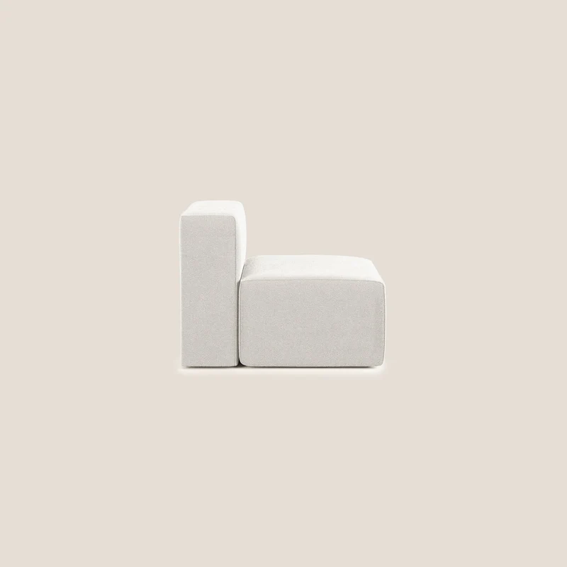 Nettuno module de fauteuil central en bouclette douce T07 blanc