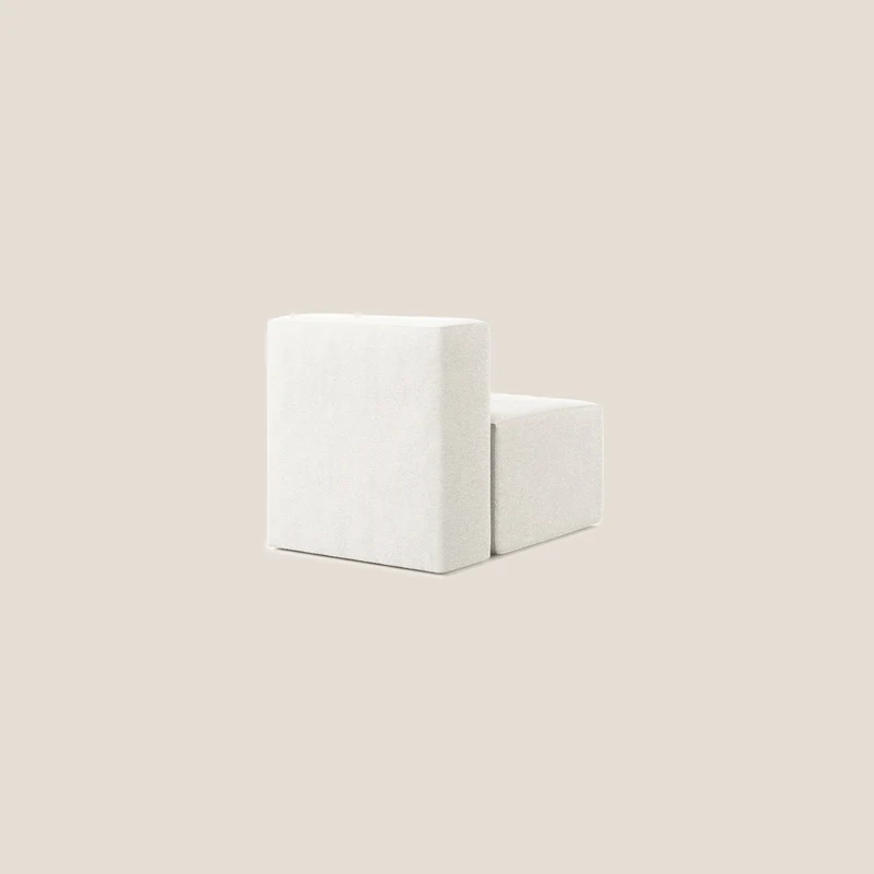Nettuno module de fauteuil central en bouclette douce T07 blanc