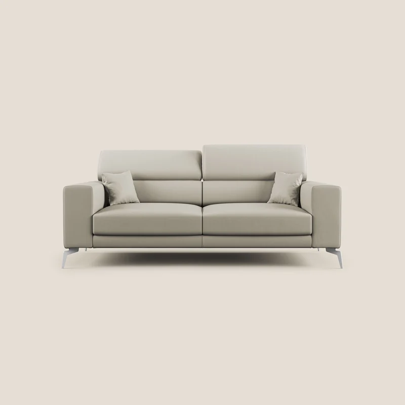Blade Canapé moderne avec têtières inclinables en Similicuir T04 Taupe tortora