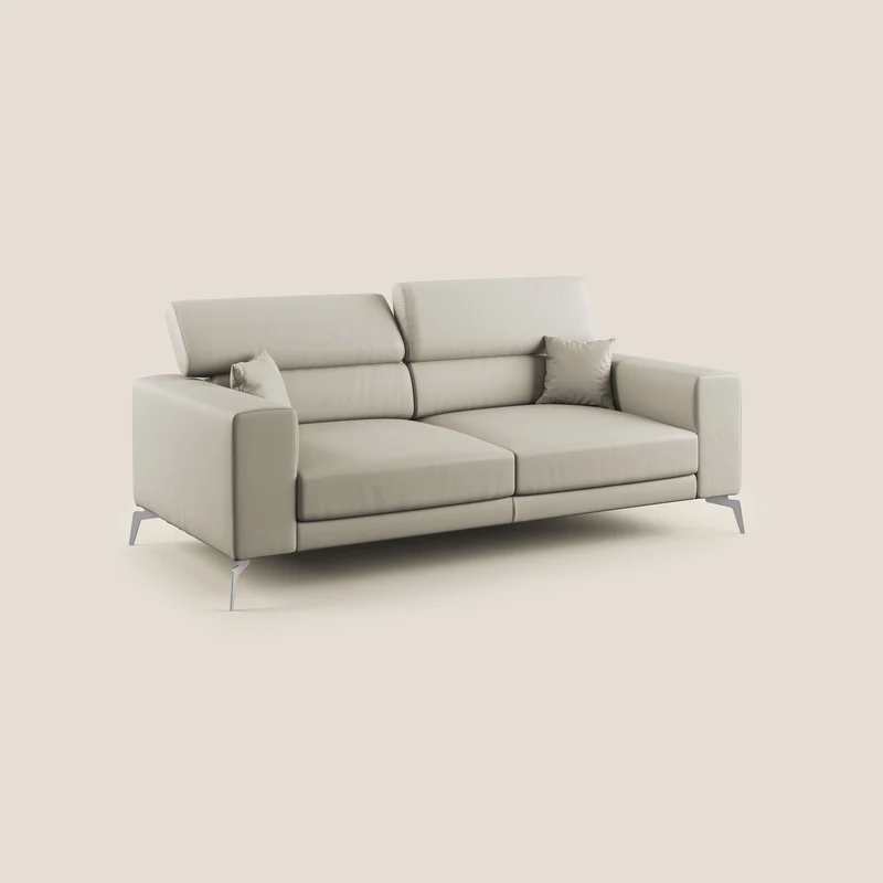 Blade Canapé moderne avec têtières inclinables en Similicuir T04 Taupe tortora