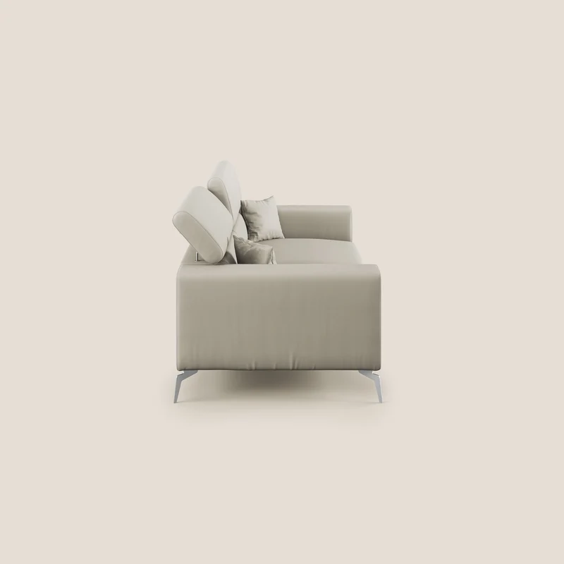 Blade Canapé moderne avec têtières inclinables en Similicuir T04 Taupe tortora