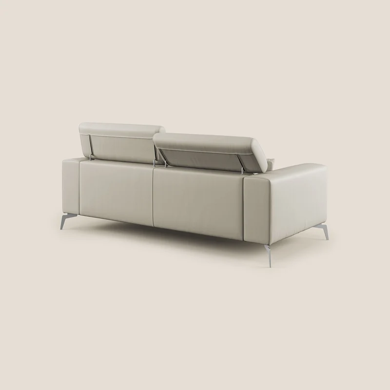 Blade Canapé moderne avec têtières inclinables en Similicuir T04 Taupe tortora