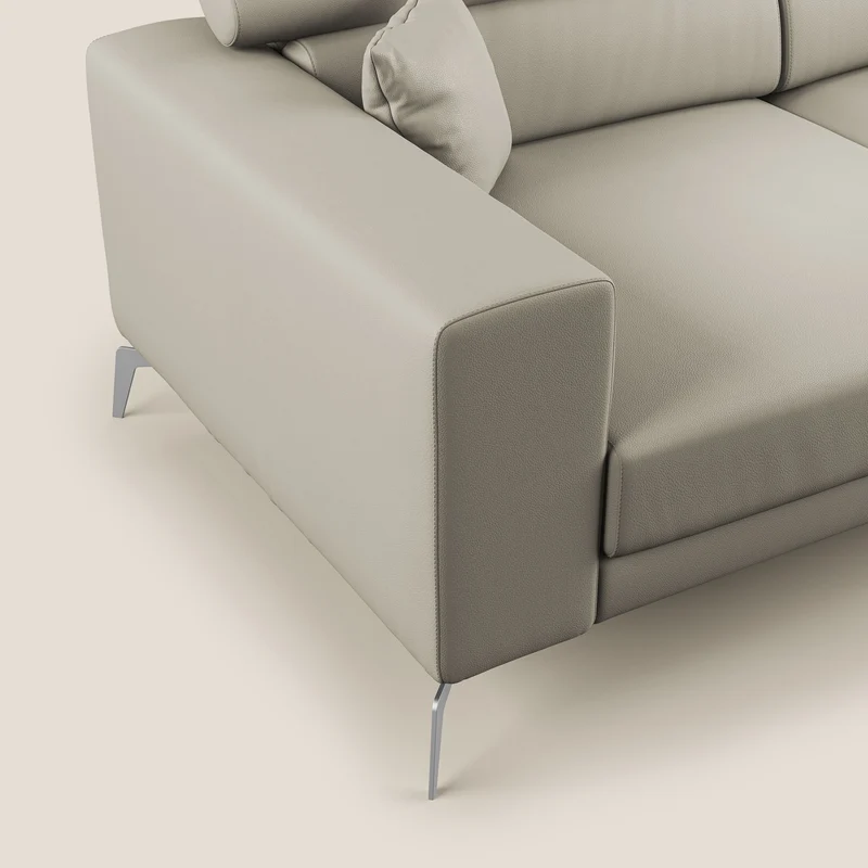Blade Canapé moderne avec têtières inclinables en Similicuir T04 Taupe tortora