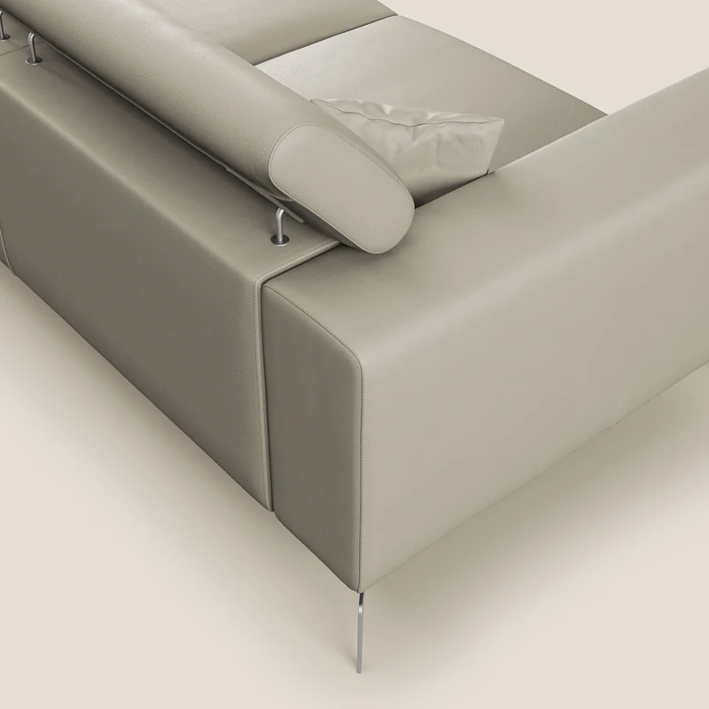 Blade Canapé moderne avec têtières inclinables en Similicuir T04 Taupe tortora
